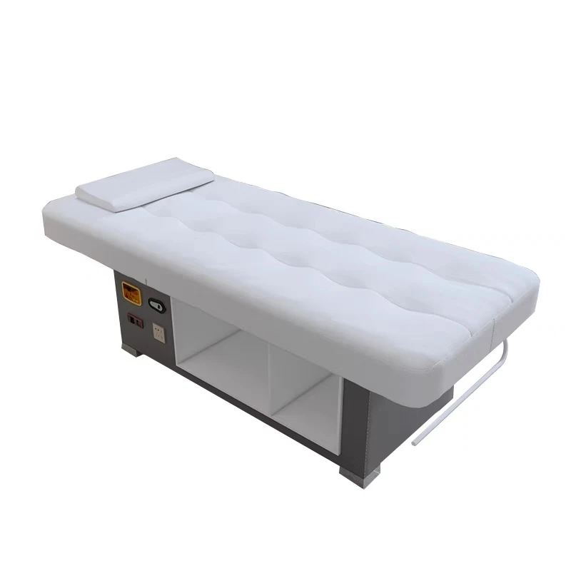 New Design Beauty Salon Furniture CE 3 Motor Wooden Spa Thermal Massage Table Electric Facial Beauty Bed with Big Storage
