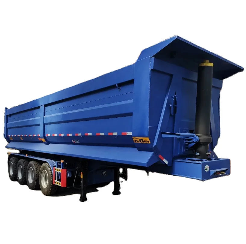 Heavy Duty Hydraulic 4 Axles 60-80 Tons U-Shape Rear Dump Semi Trailer