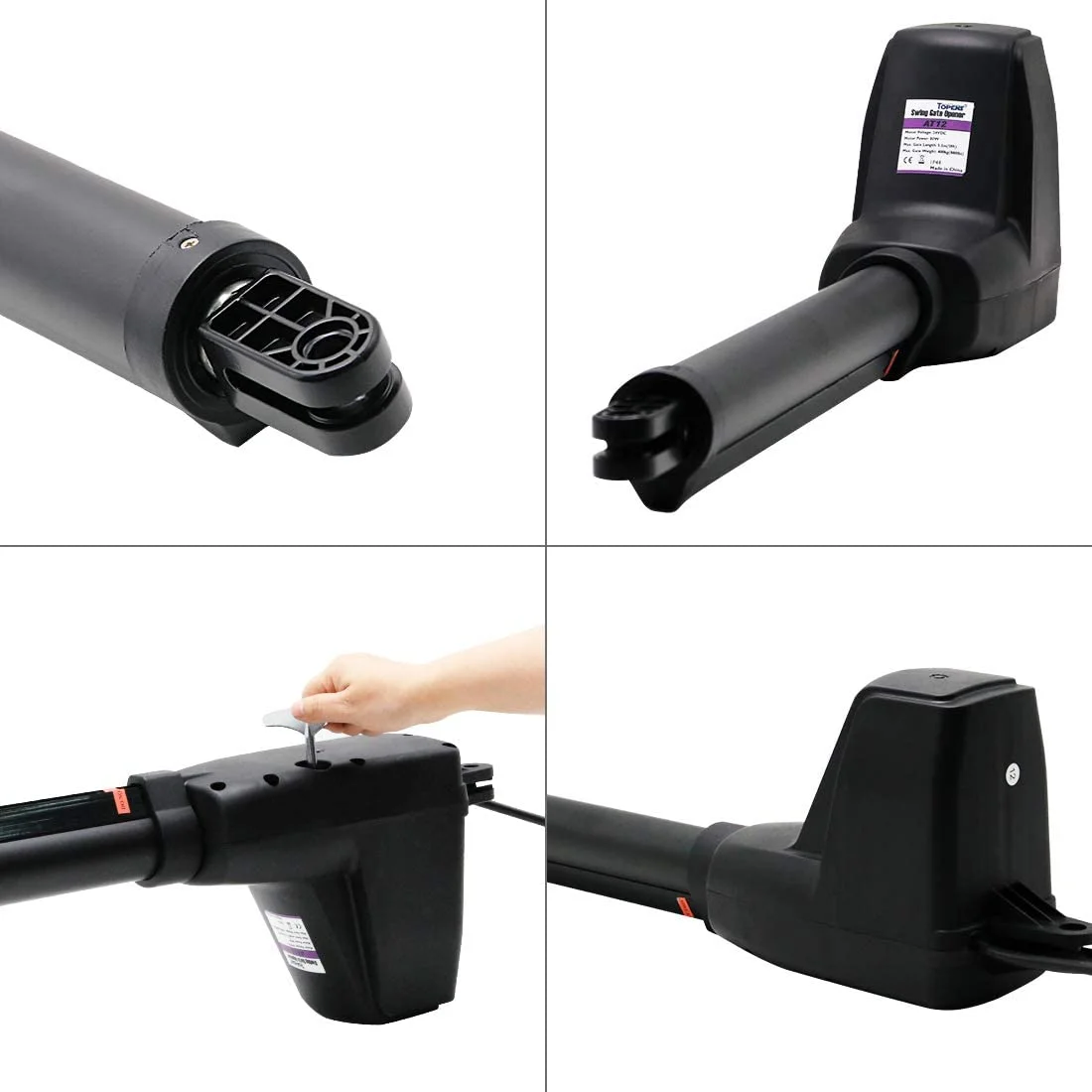 Swing Gate Motor Dual Swing Gate Opener Heavy Duty Automatic Gate Motor for Double Swing Gates Up to 18ft per Arm