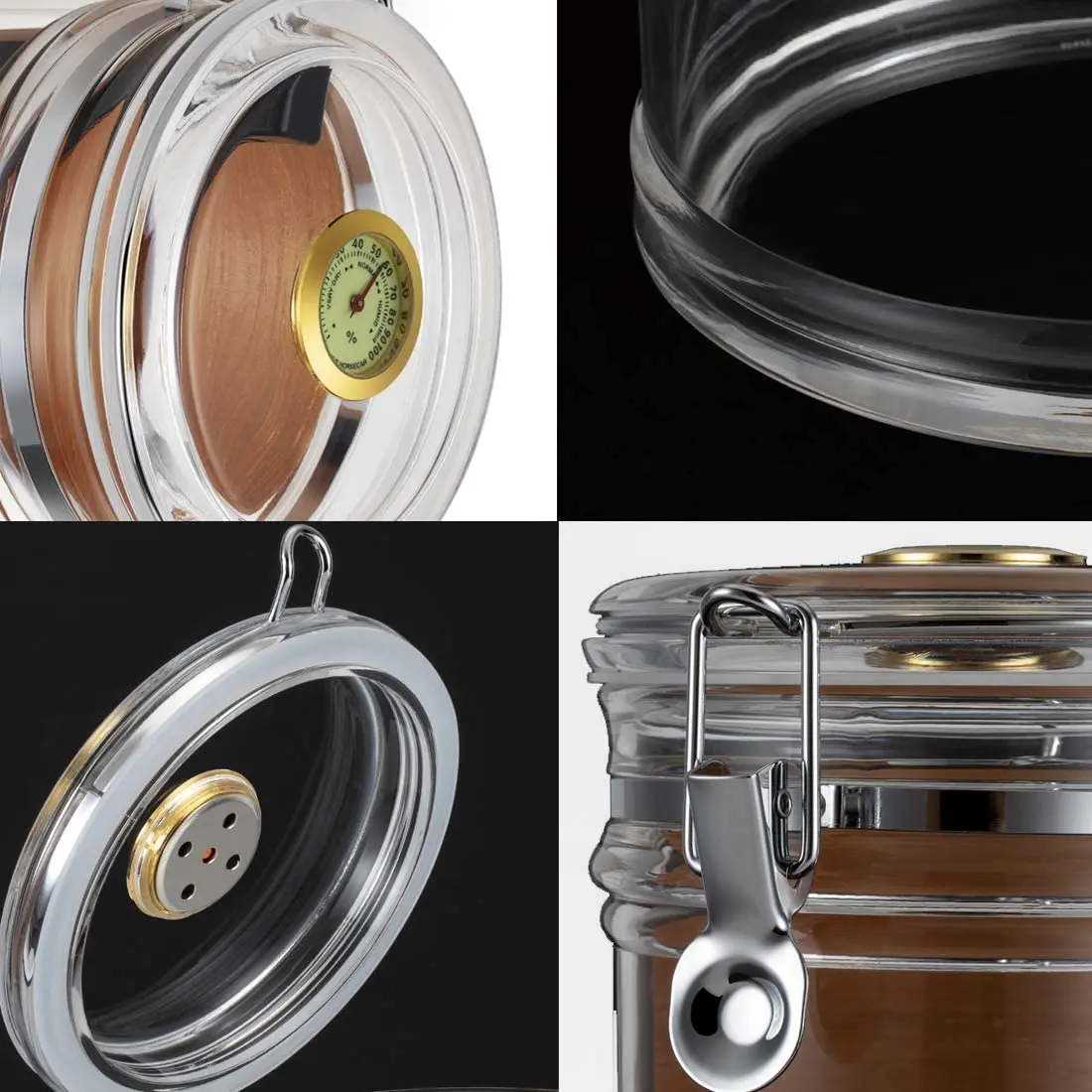 Roxyrolla, оптовая продажа, Современный портативный большой водонепроницаемый дорожный прозрачный акриловый увлажнитель для сигар, чехол-хьюмидор для автомобильных сидений