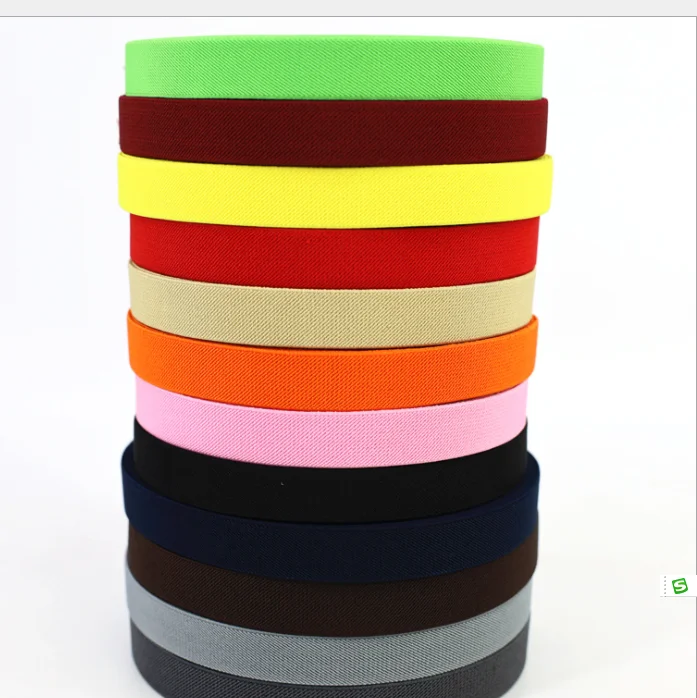 wide high quality durable pants skirt belt Color Elastic Band  Twill Elastic Tape Latex Elastic Tape Rubber Band