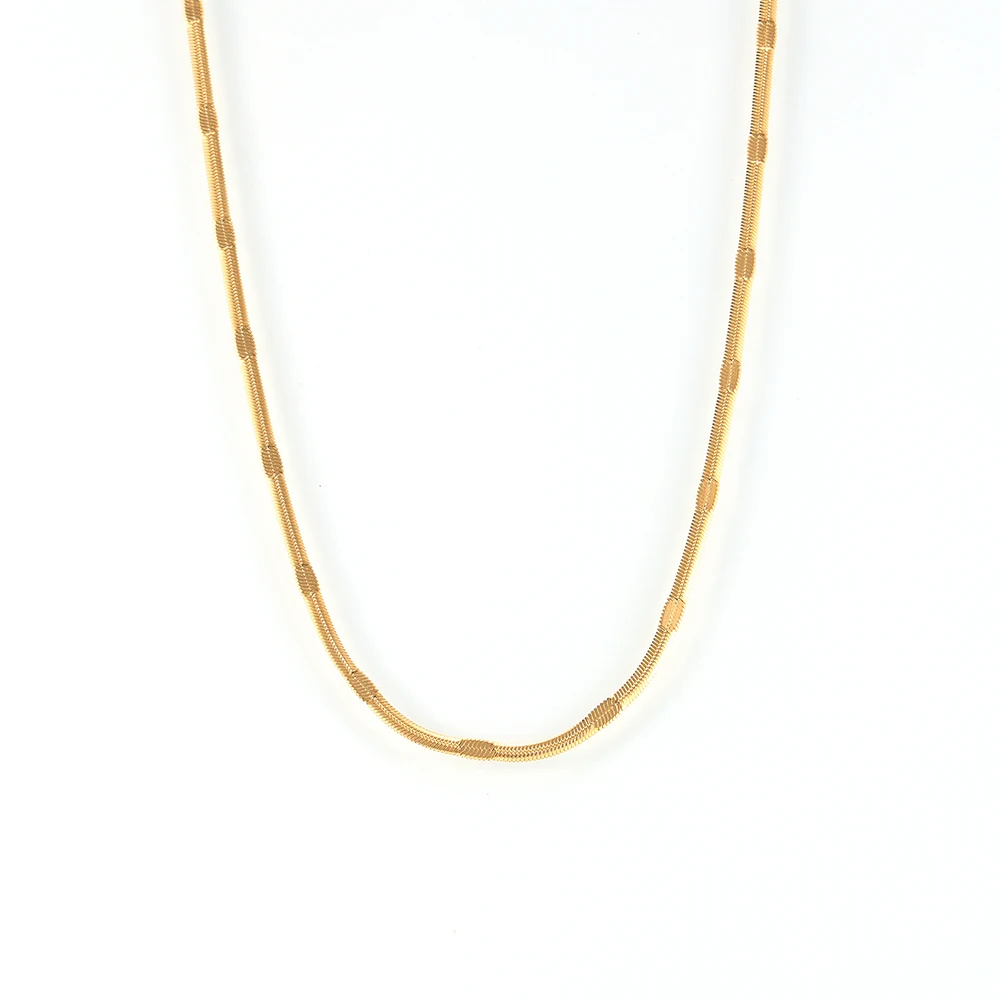 Hot air embossed blade chain personality Hip hop trend design stainless steel plated 18k gold clavicle chain