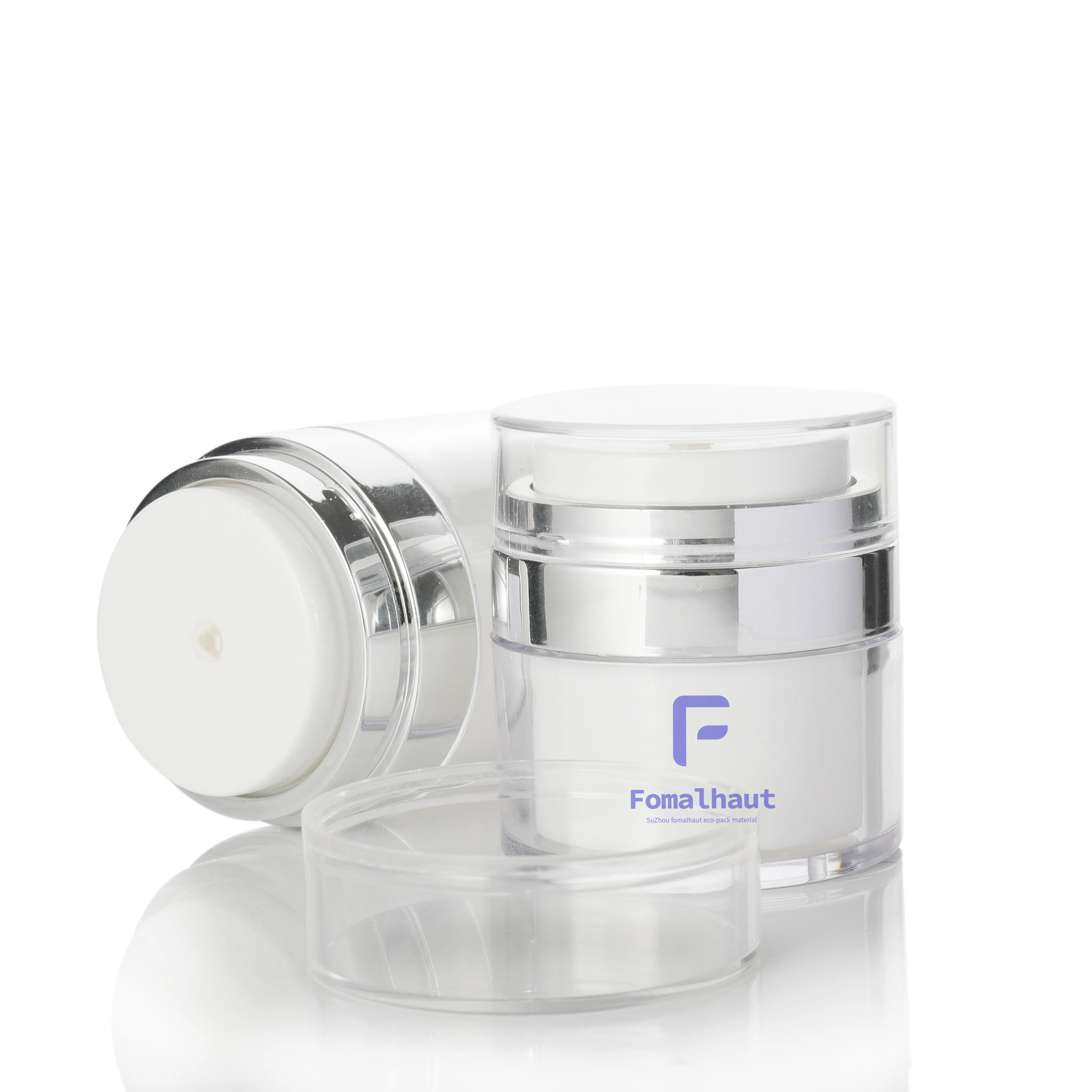 refillable environmental friendly PMMA new style 15 30 50ml airless pump jar personal care cream plastic jar