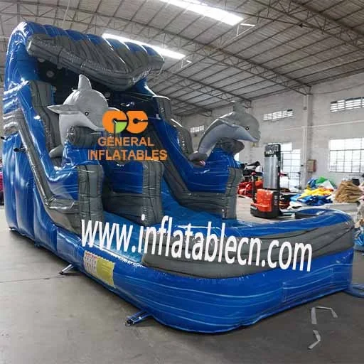 Giant Inflatable Dolphin Wave Water Slide - Perfect for Summer Parties and Water Parks