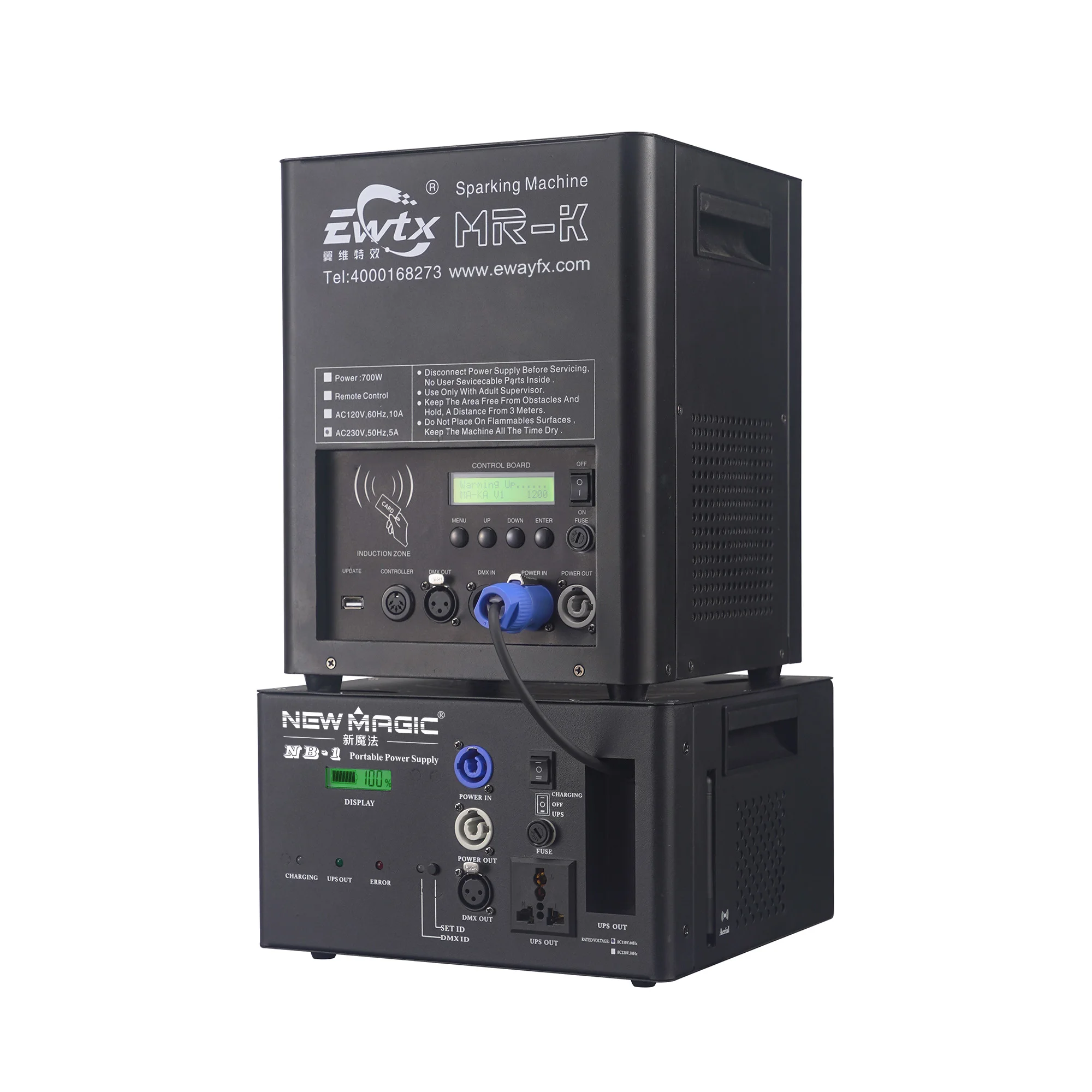 Easy to carry mini portable power supply new technology battery for old spark machine stage effect equipment use for celebration