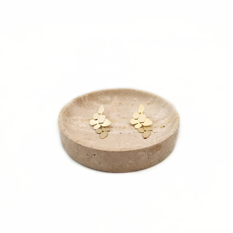 Natural Rome Travertine Round Shape Soap Dish 10cm diameter Soap Tray