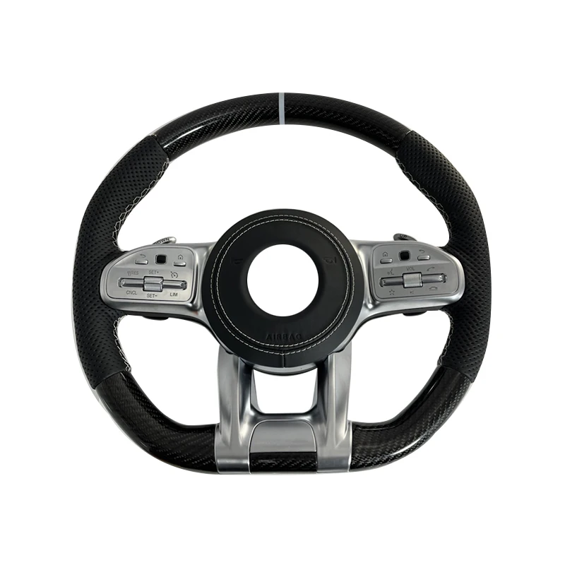 Forged Carbon Fiber LED Steering Wheel For Mercedes Benz W124 W221 W166 C300 E Class C350 CLAS550 W203 W210 W204
