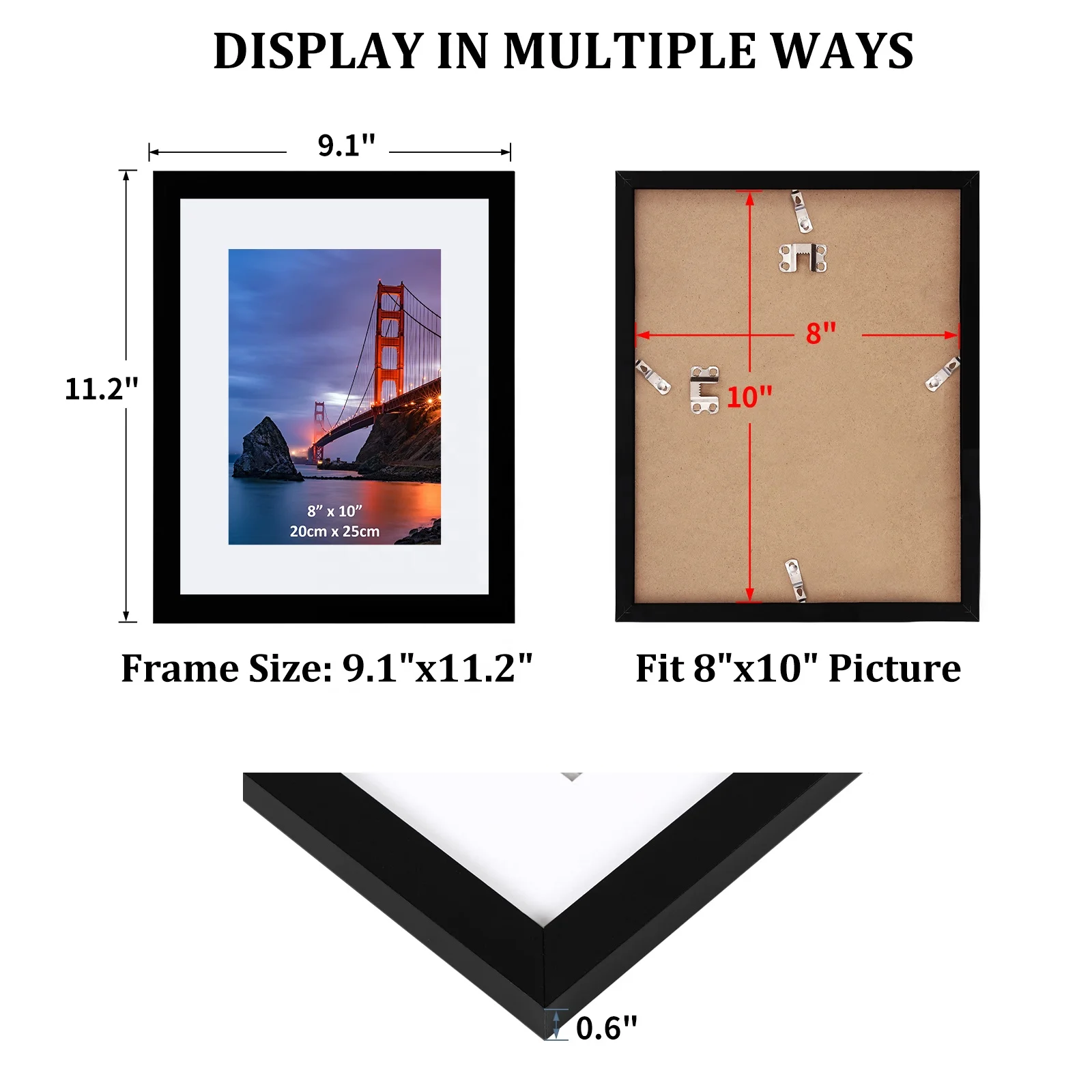 4x6 8x10 11x14 custom home decor wedding wall black wood photo picture frame