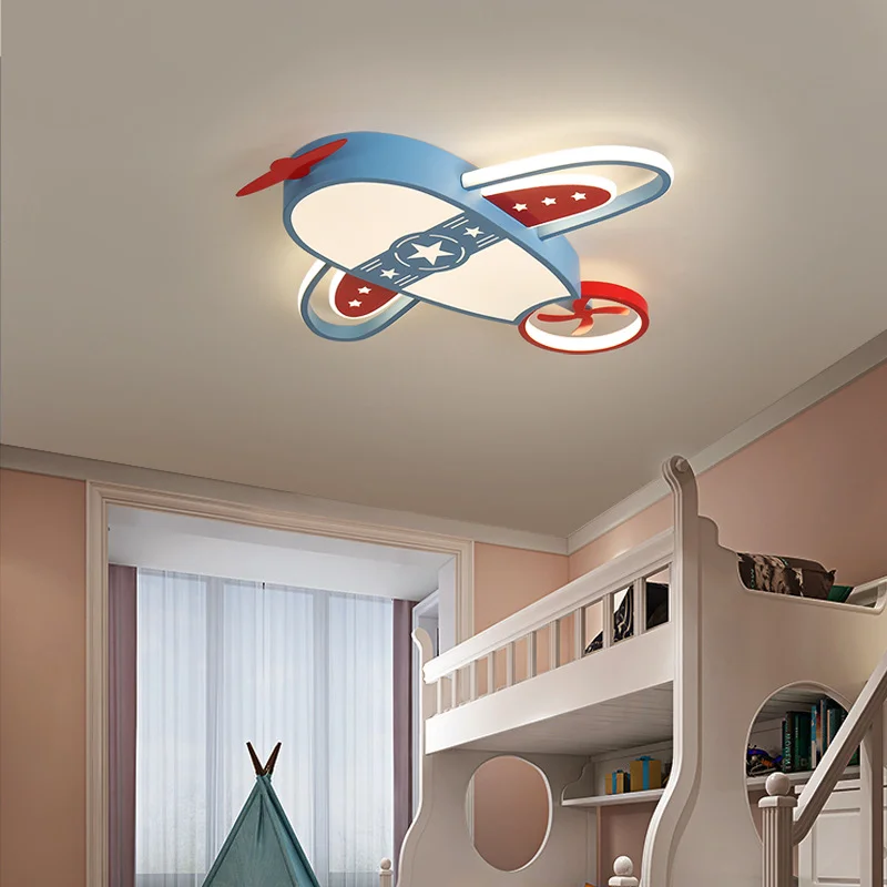 New Design Airplane Model Color Changed Dimmable Boy Room Kids Room Lamp Cartoon Led Ceiling Pendant Light