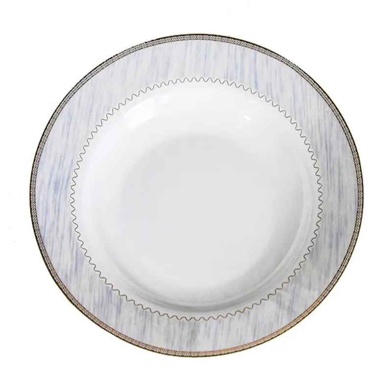 Tangshan  city factory hot sale white ceramic plate custom design fine bone china restaurant dishes & plates