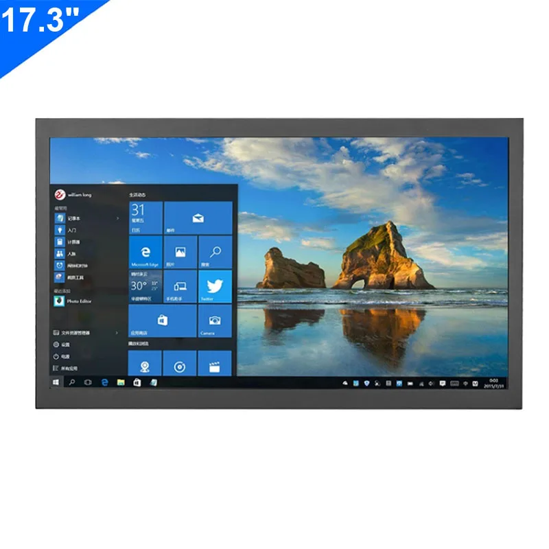 ZHIXIANDA Factory hot selling 17.3 inch  FHD 1080p metal case  Industrial Open Frame LCD  Monitor