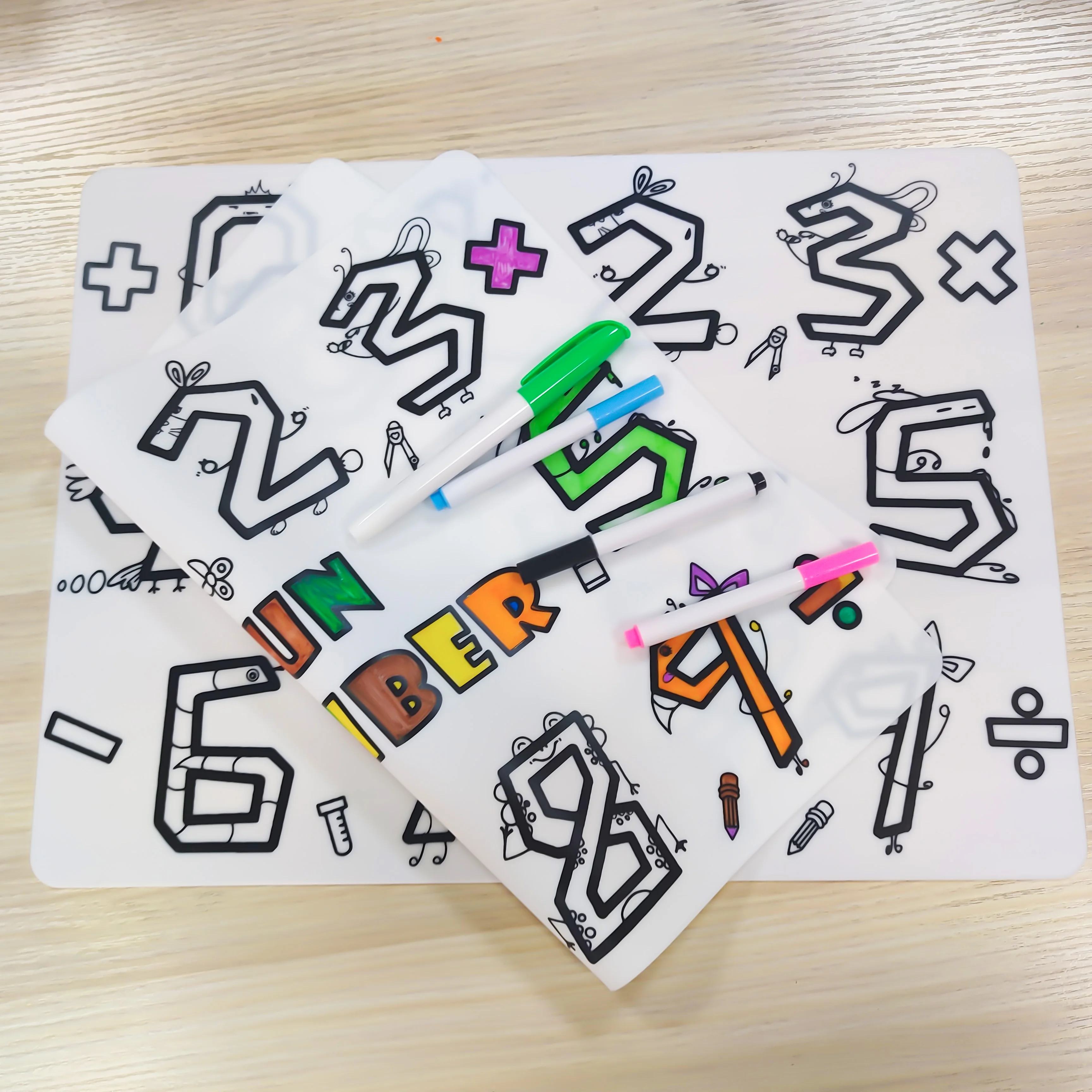 2023 New Design Cute Animal Silicone Drawing Mat Customized Logo Rectangle Sustainable Silicone Mat with Custom Printing 130g