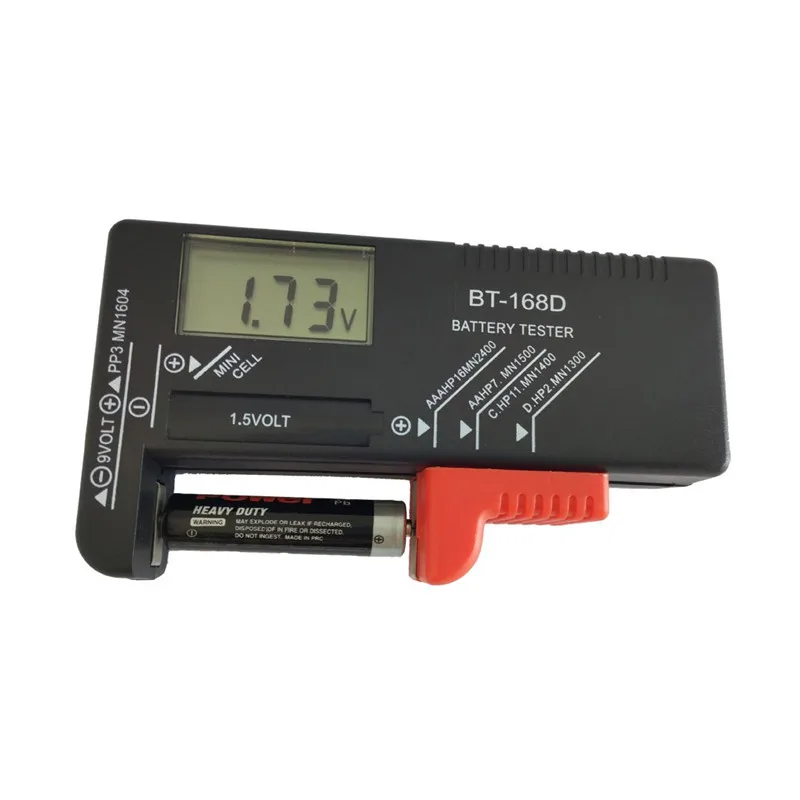 BT168D BT-168D Digital Battery Tester Volt Checker for AA AAA 9V Button Multiple Size Battery Tester Voltage Meter Tools