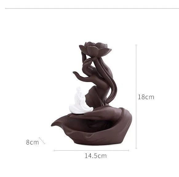 Factory Price New Design Ceramic Waterfall Backflow Censer Incense Cone Burner