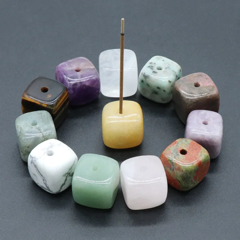 12pcs/set Crystal Incense Holders stone Stick Incense base For Natural Healing Feng Shui Mascot Polished aromatherapy stone
