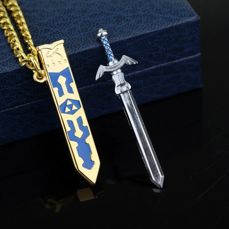 2022 Movie Peripheral Accessories Gold Sheathed Sword Jewelry the Legend of Zelda Sky Sword Necklace for Women Girls