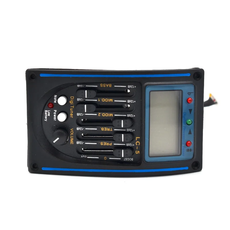 Профессиональная акустическая бас-гитары предусилитель LC-5 5-полосный эквалайзер Пикап тюнер с ЖК-дисплеем