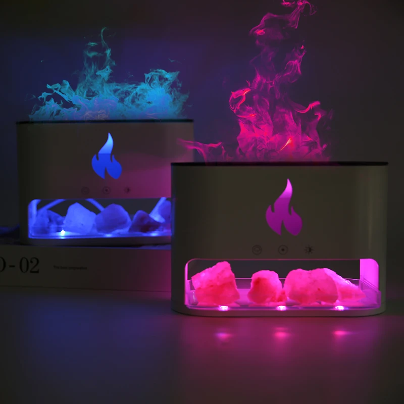 Newest Portable Mini Ultrasonic Air Humidifier Diffuser 250ml Salt Stone Essential Oil Aroma Diffuser With Colorful Light