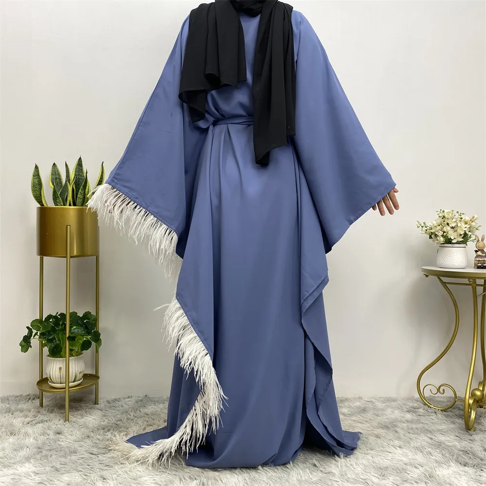 6317# Butterfly Bat Sleeve Long Dress Nida Fabric Free Size Middle East Modest Islamic Clothing