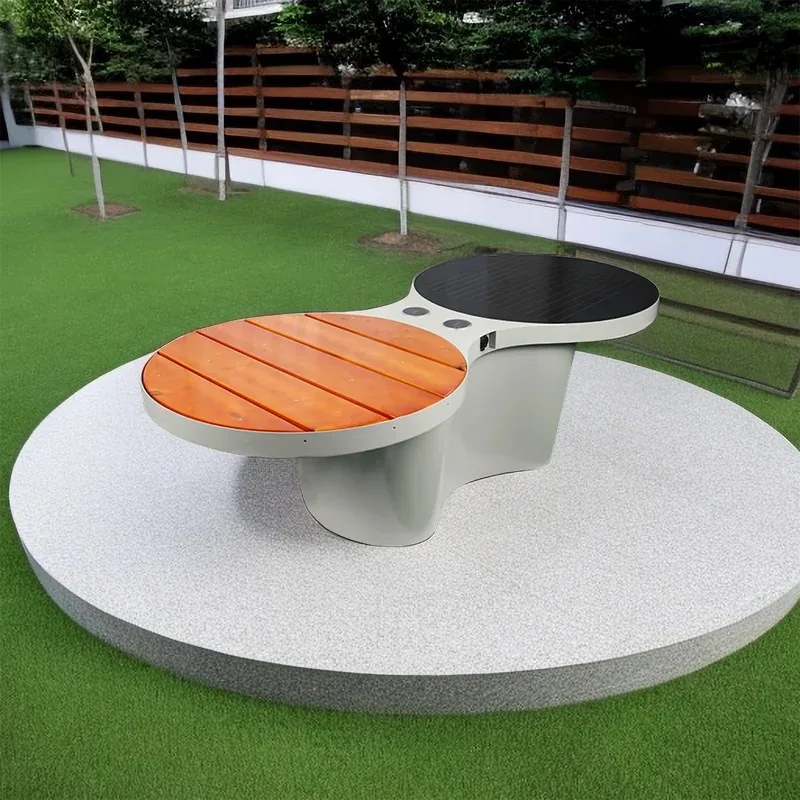 Modern Solar Smart City bench Outdoor high-quality solar street furniture solar charging seats