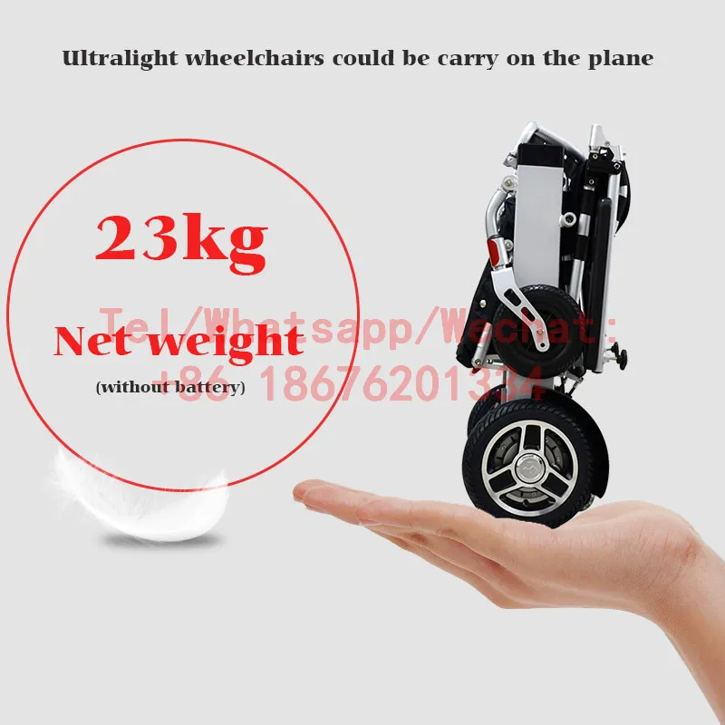 Hot style portable  comfortable lightweight POWER  wheelchair bearing 180Kg elder  wheelchair motor For disabled and  elderly