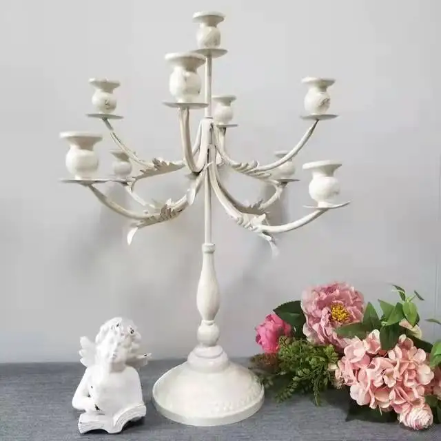 Cylinder Candlestick Wedding Candle Holder Table 9 Arm metal Candelabra For Home Decor