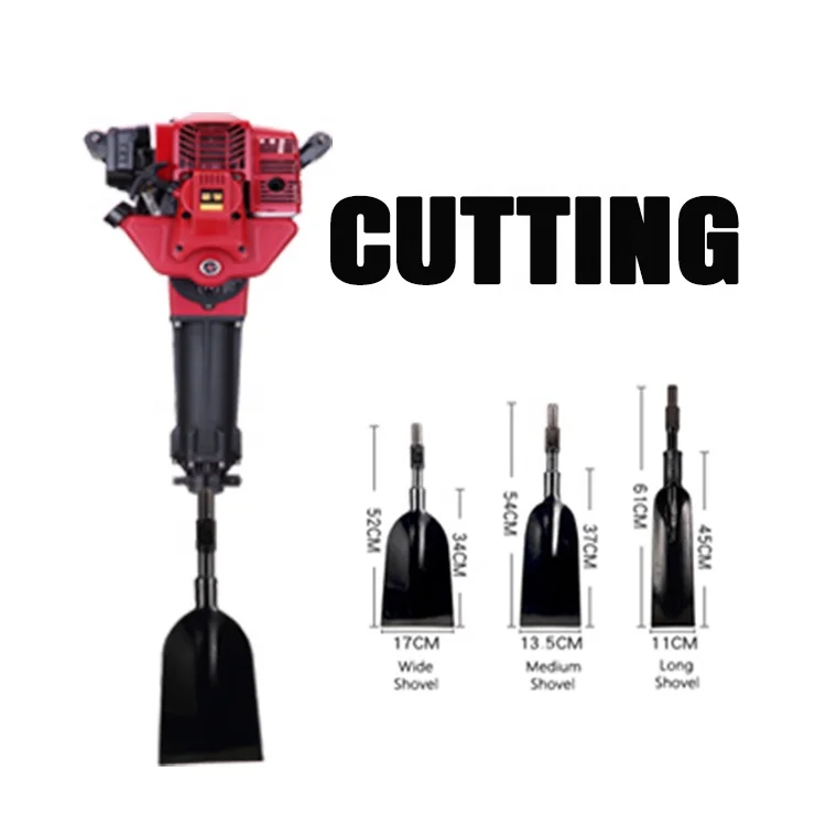 Top Selling Small Petrol Jack Hammer Digging Machine Gasoline Portable Tree Digger With Three Cutting Tree Roots Spades