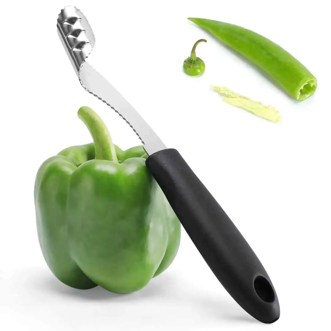 Hot Sale Fruit & Vegetable Tools Stainless Steel Jalapeno Corer Tool with Serrature Edge