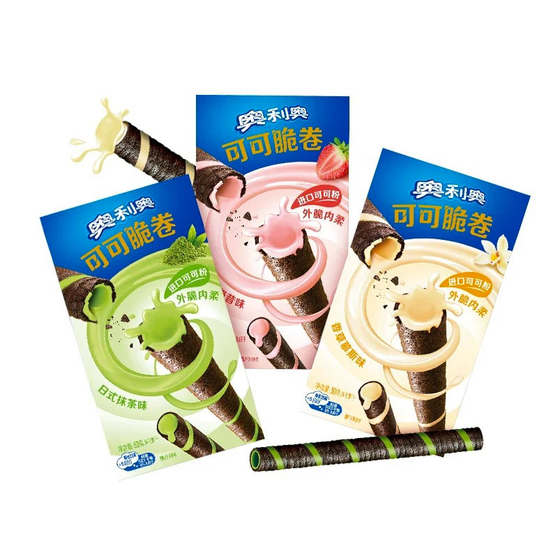 Оптовая продажа экзотические закуски Oreo шоколадные вафли роллы со вкусом хрустящей сэндвич с печеньем 55 г