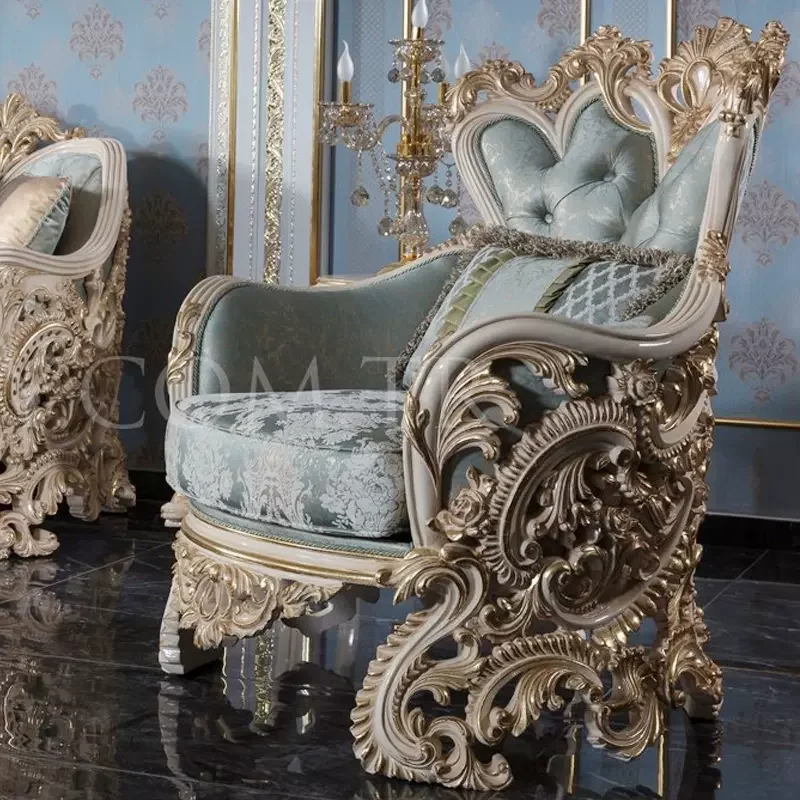 European traditional antique classical living room furniture luxury sofa set