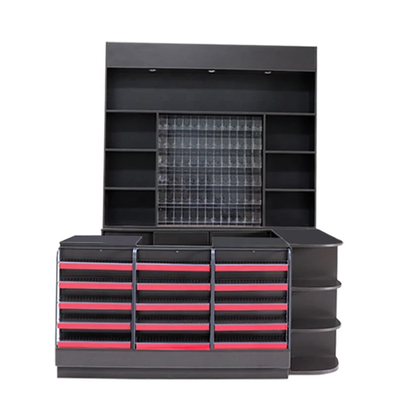 Wooden Cashier Checkout Counter sales counter designs super market counter smart magnet casse