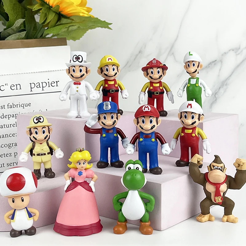 Хит продаж 3D-фигурки из мультфильмов фигурки Marios Bros игрушки супер мариос украшения торта