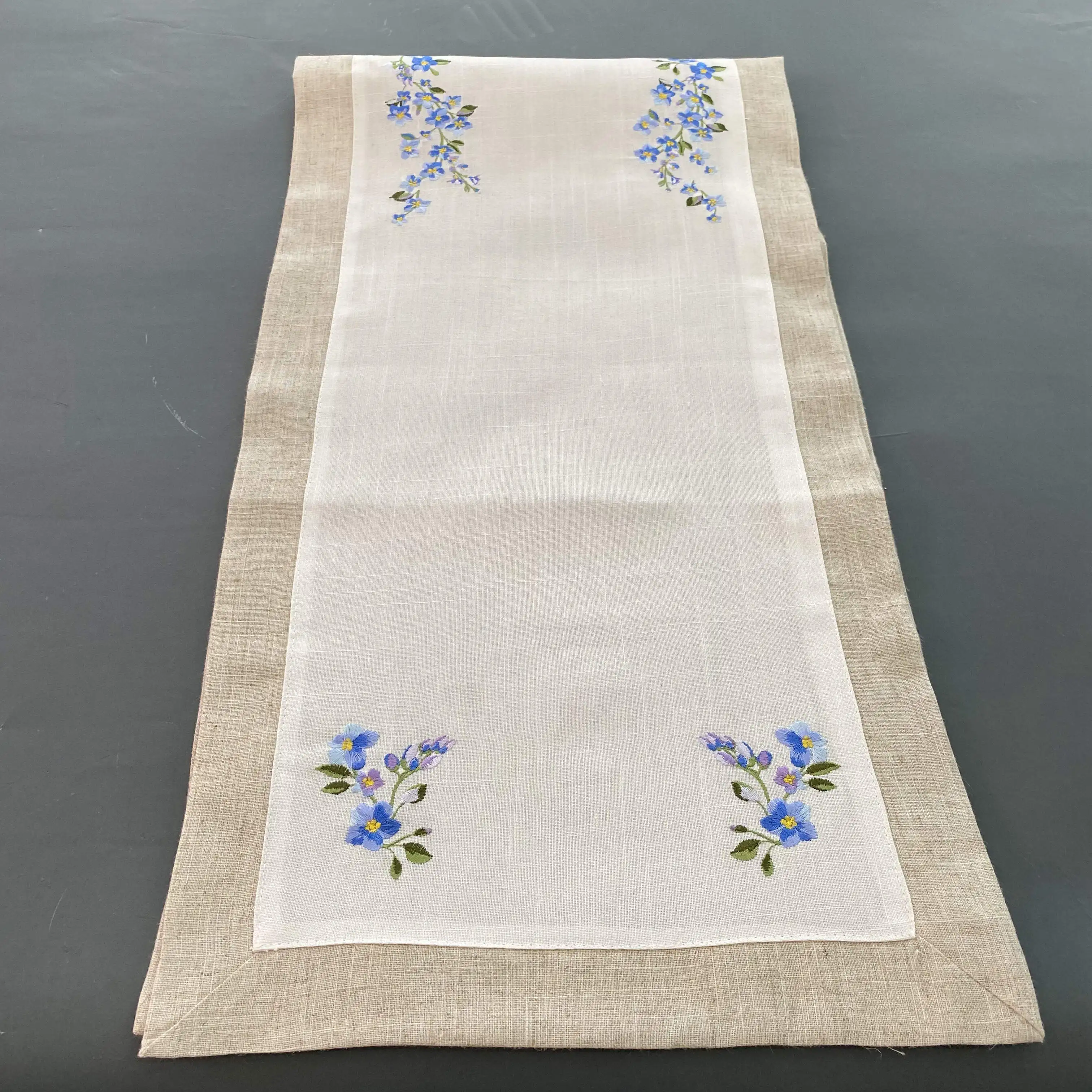 Double layer embroidered table runner tablecloth table cover table cloth