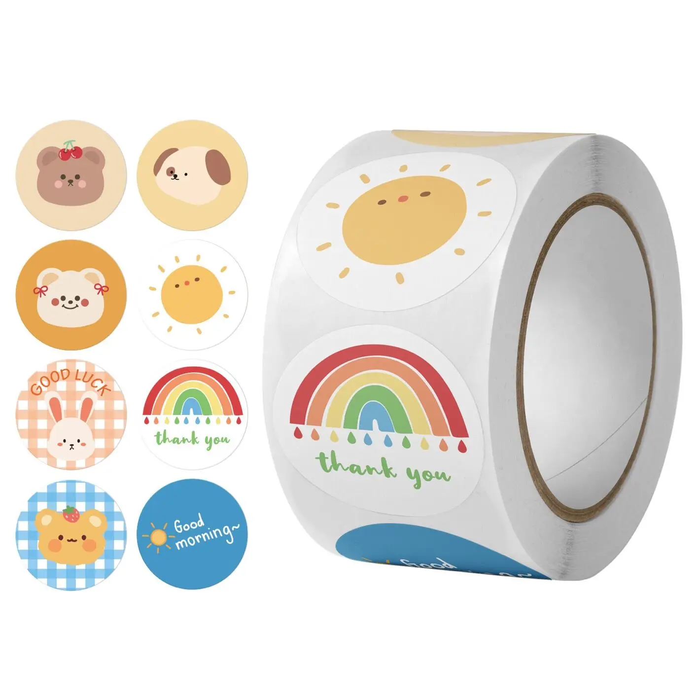 High Quality UV Printing Self-Adhesive Die Cut Round Label Stickers Cartoon Anime Cute PVC PET Vinyl Roll Packaging Stickers