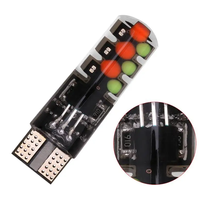 
Latest COB 12 Chips Silicon Memory Function Reading Light Bulb T10 LED RGB with Remote Controller 