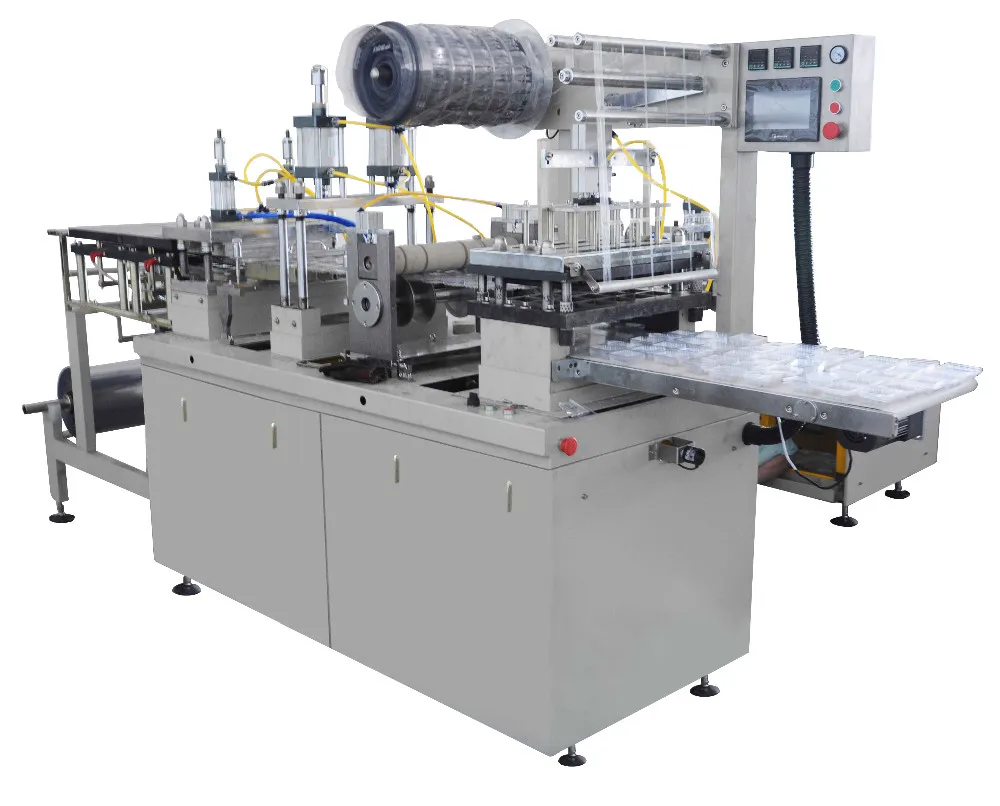 
DP-420 0.8T 4.6kw Cup Lid Forming Auto Table PP Jelly Cup Vacuum Plastic Thermoforming Machine 