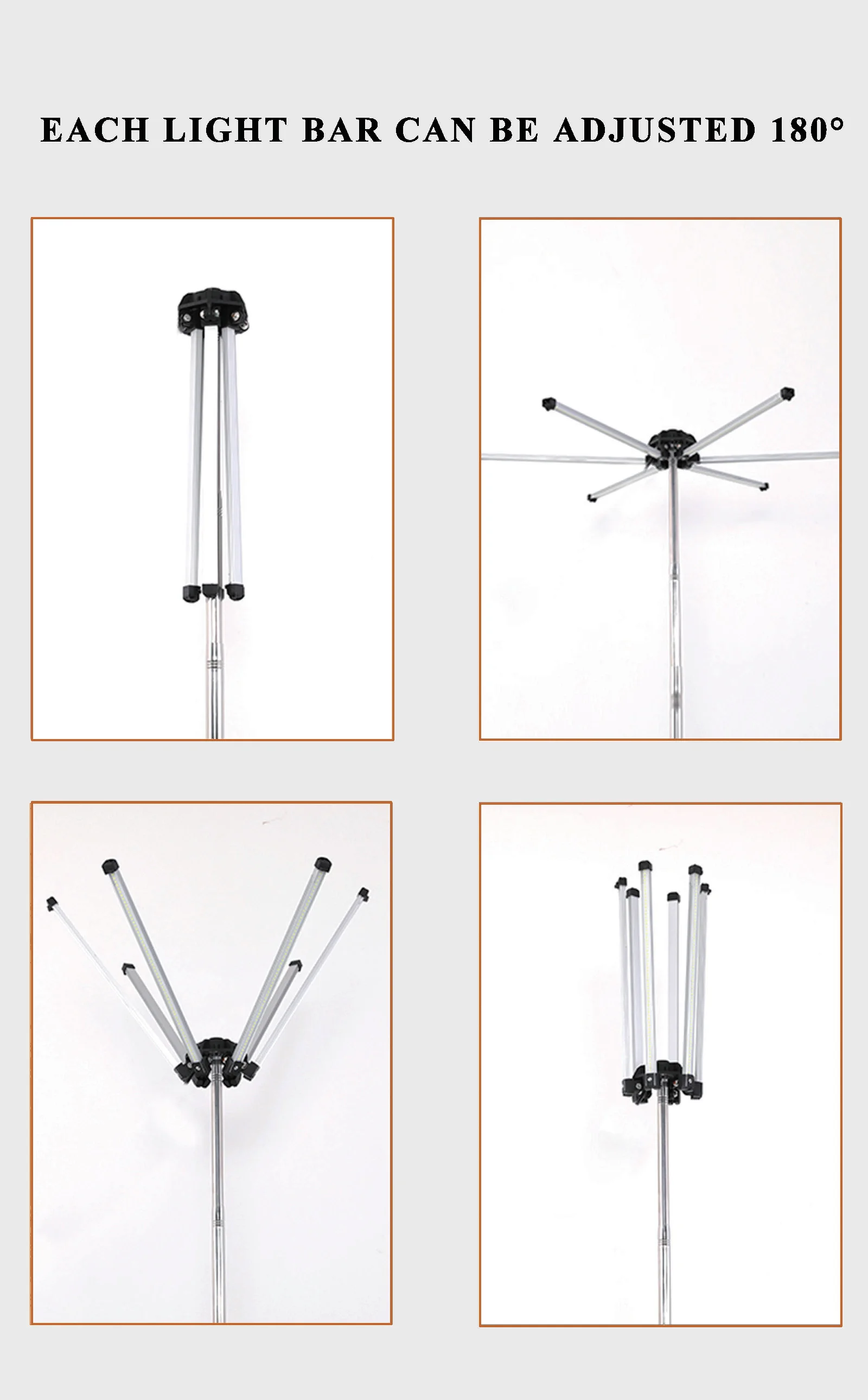 12V/220V COB Пикник барбекю 5 головок Портативный штатив фабрики пеший Туризм Удочка отдых на природе света