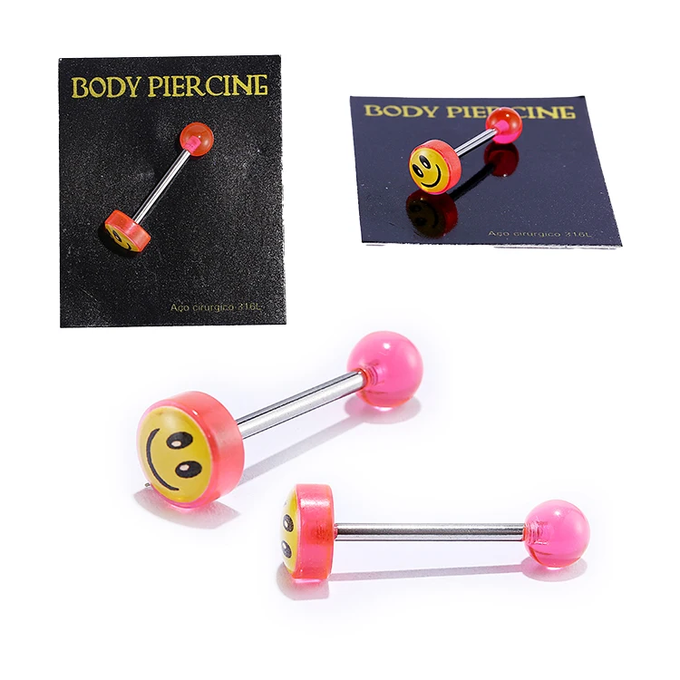 Piercing Jewelry Surgical Steel Tongue Ring Girls Industrial Barbells Quality Body Ring Tongue Rings
