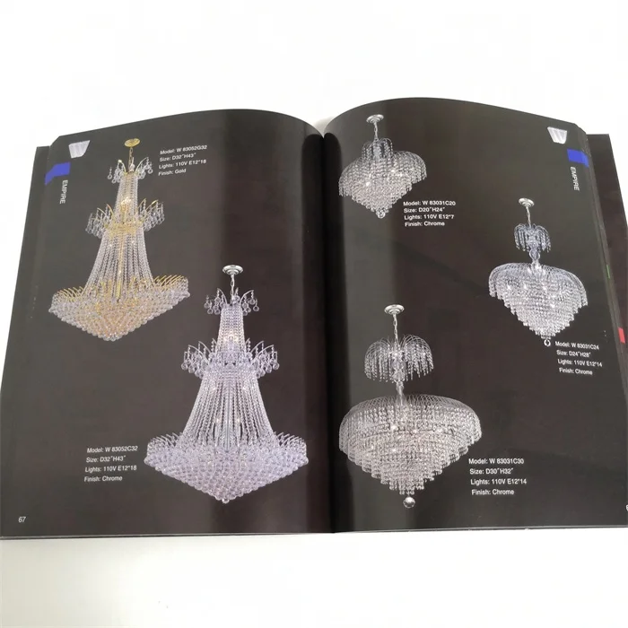 China factory printing handmade hotel decorative lamp catalogue