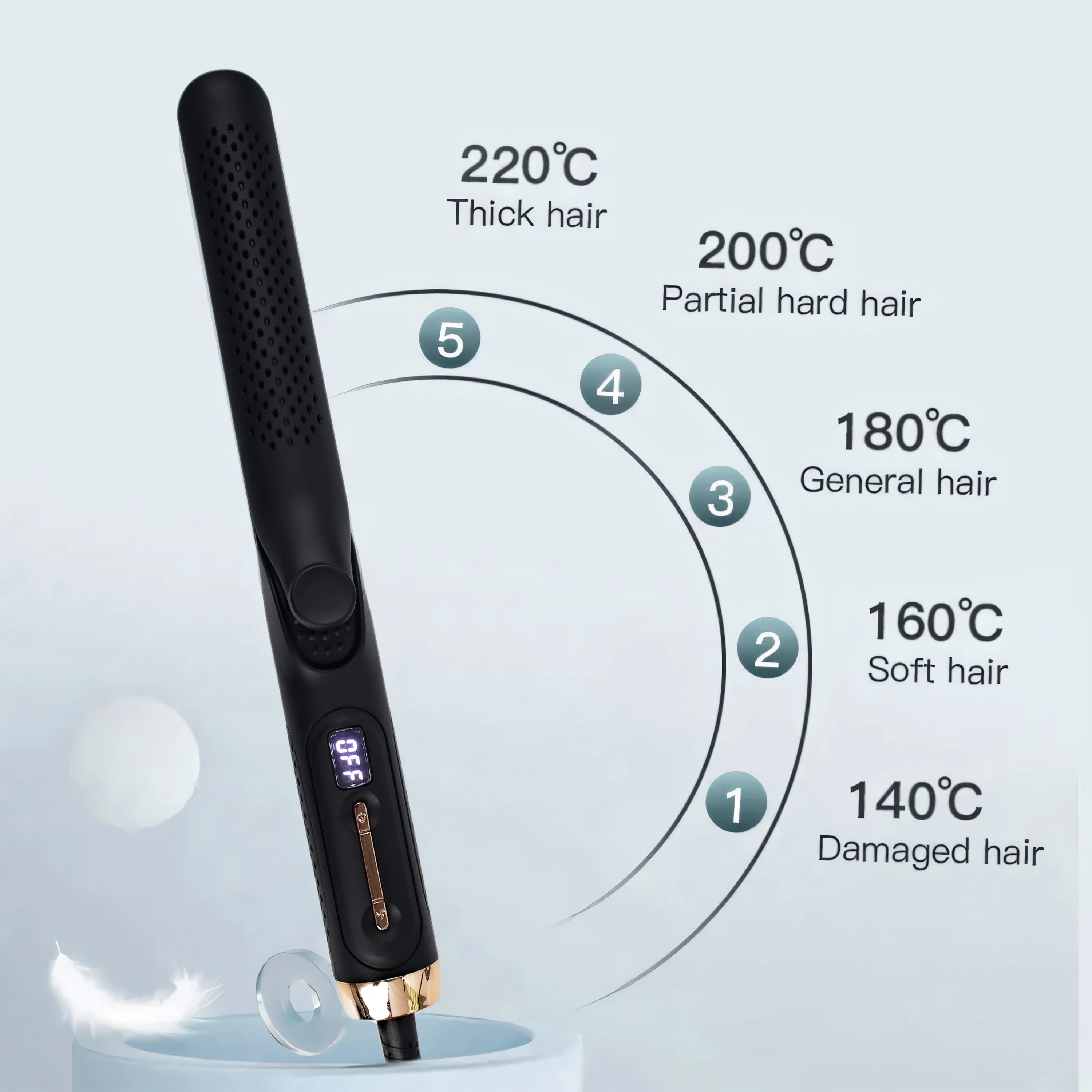 Hot Sell private Label  Airflow Ceramic Flat Iron Infrared curling iron hair straightener 2 in 1 with 360  Vented Cool Air