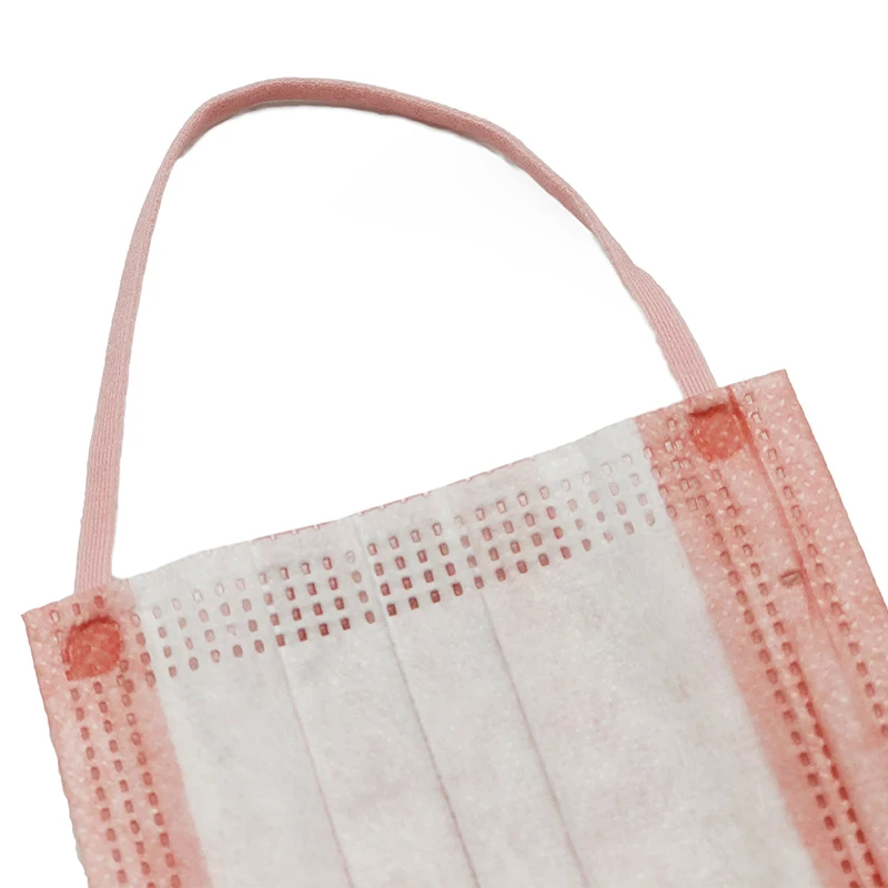 Factory directly  disposable earloop pink face mask  3 layers surgical mask 3 ply in pink color medical grade OEM