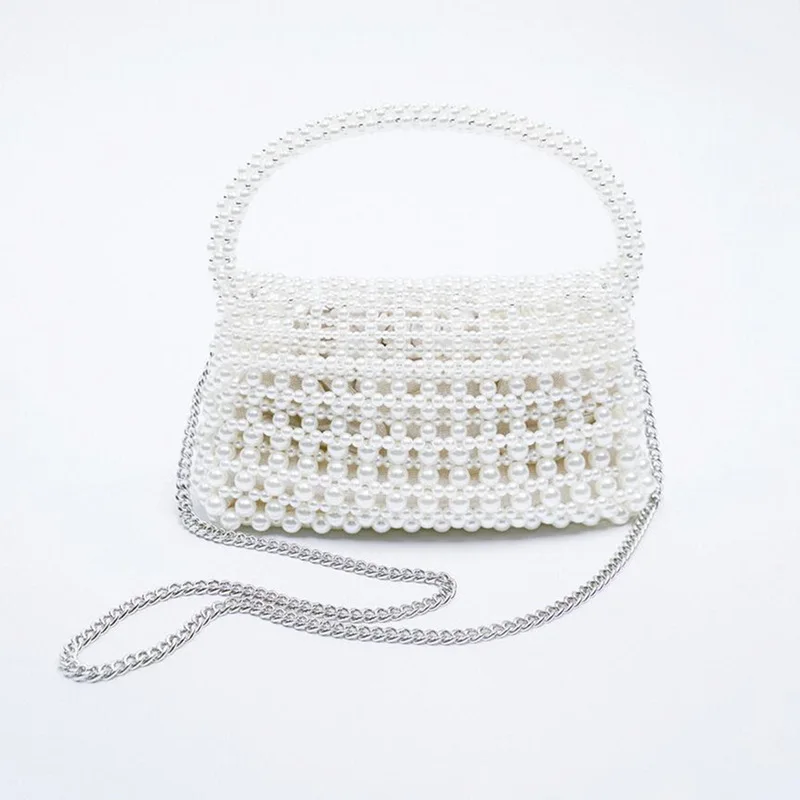 Ladies Pearly Wedding Bridal Party girl Bag Luxury Evening Clutch Beaded Pearl Dinner Bags banquet handmade handbag