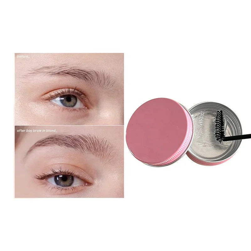 Private Label Long-Lasting Waterproof Clear Brow Gel Vegan Tinted Eyebrow Wax Styling Cream Mineral Makeup Long-Lasting