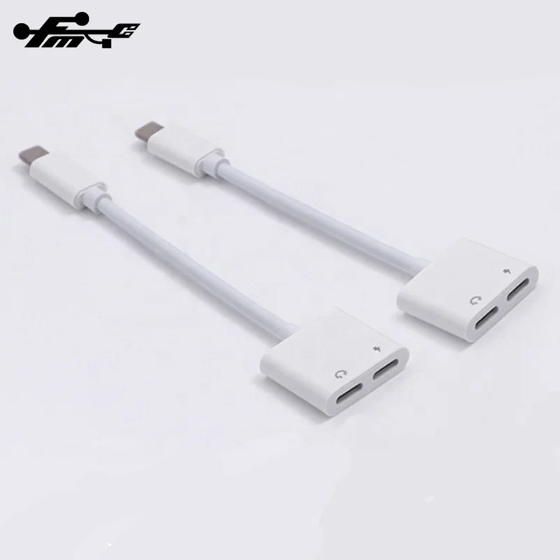 2 In 1 for iphone Earphone Audio Aux Splitter Headphone Jack Adapter