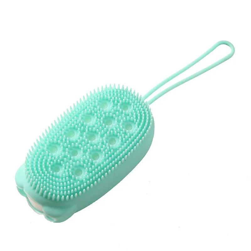 OEM Customized Kids Cleaning Bath Toy Set Silicone Brush Body Soap Dispenser Loofah Scrubber Skin Care Custom Colors Bag