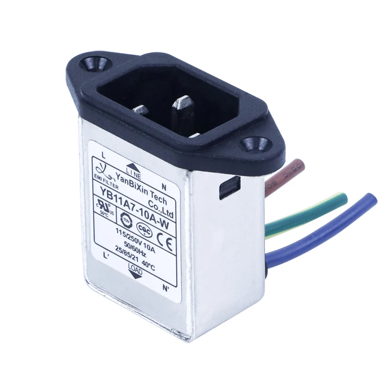 Factory OEM Single Socket Emi Filter Power Line Output Filters YB11A7-10A-W