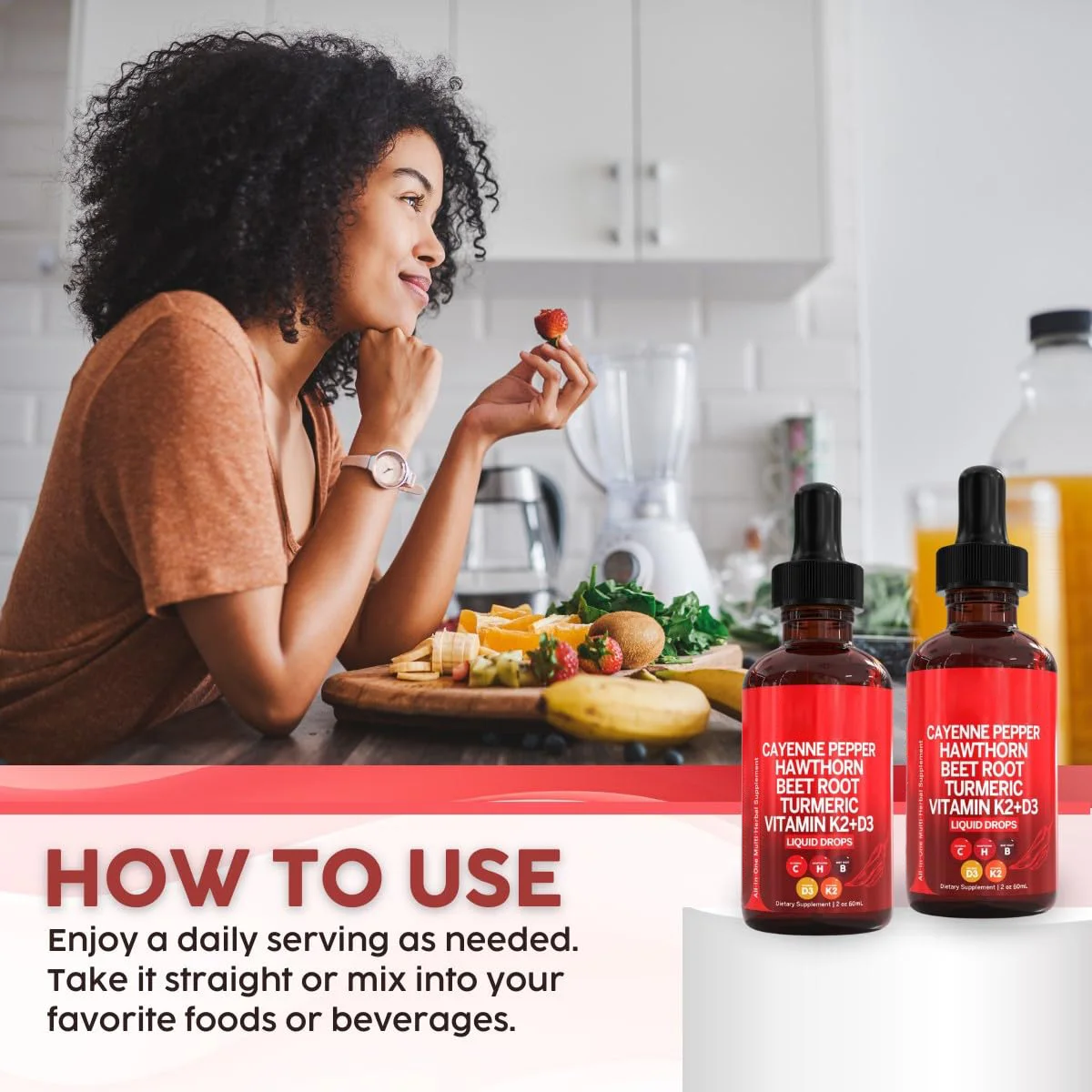 Cayenne Pepper Drops ALL IN ONE Hawthorn Berry Vitamin D3 K2 Beet Root Turmeric Drops