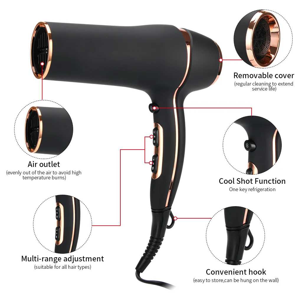 Новый Профессиональный фен на солнечной батарее PRITECH Электрический ионный для волос с двигателем переменного тока