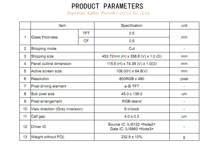 Customizable 5 inch touch panel 800*480  KN050IA-02G LVDS IPS capacitive TFT LCD display touch screen