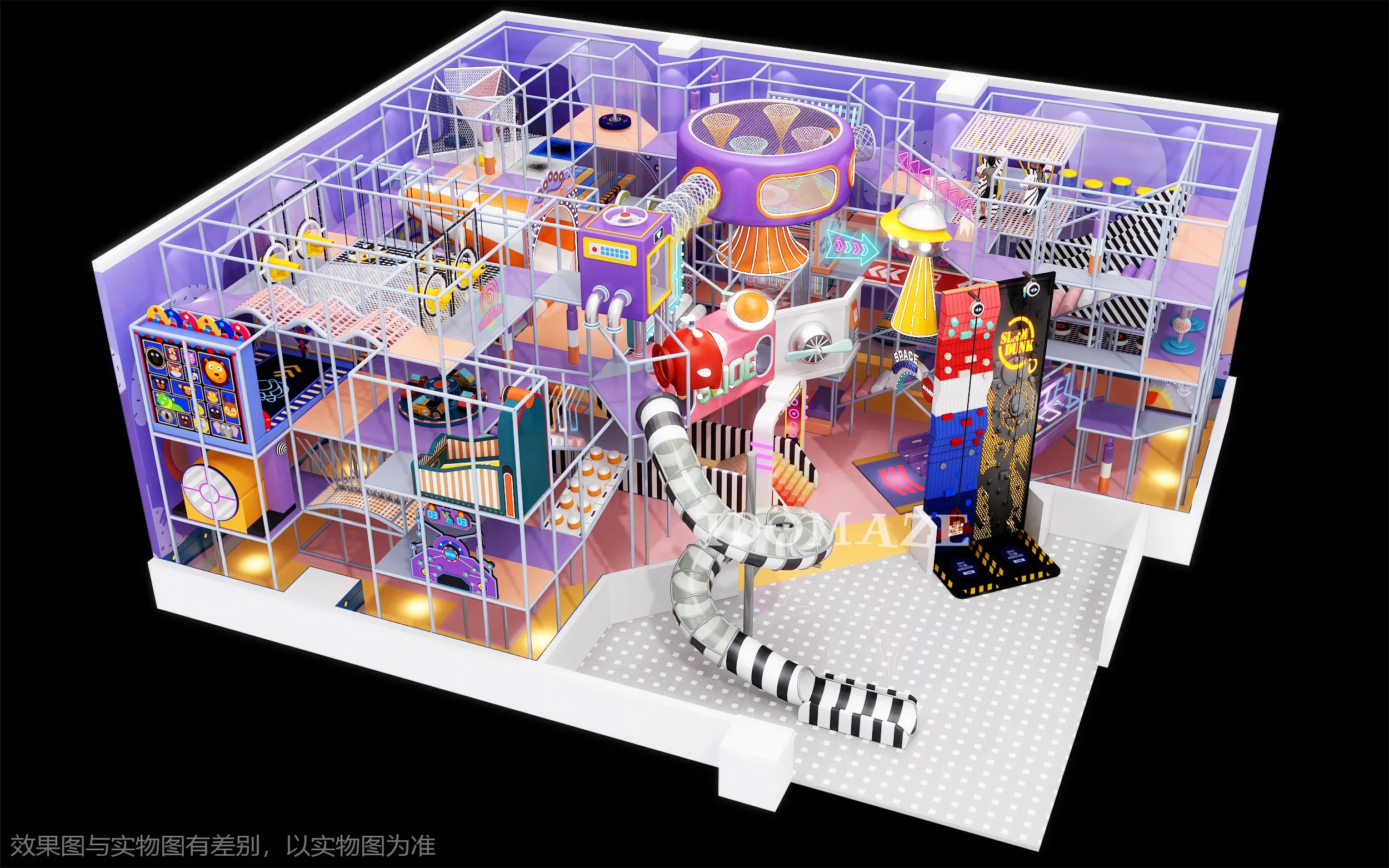 New Coming Attractive Children Commercial Big Indoor Soft Playground With Large Slide For Hot Sale